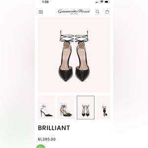 Gianvito Rossi Brilliant Black Pumps with Crystal